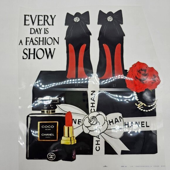 Custom Canvas Tote Bag, Large Size - Every day is a Fashion Show Cream Tote - Picture 2 of 15